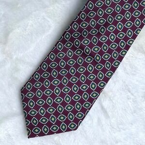 Vtg Christian Dior Monsieur Burgundy Silk Geometric Tie Made in USA